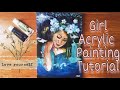 Easy Girl Acrylic Painting Tutorial| Scar Girl | Art on Canvas