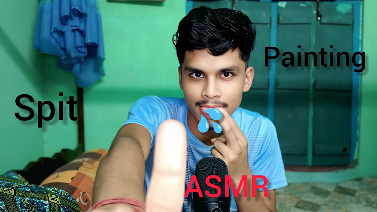 ASMR spit painting in 5 minutes 💦😛