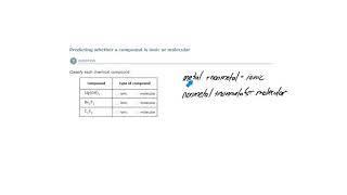 ALEKS - Predicting whether a compound is ionic or molecular - Example 2