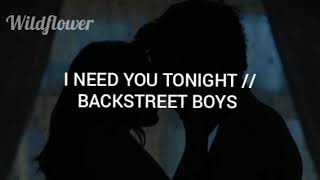 Backstreet Boys - I Need You Tonight (traducida al español)