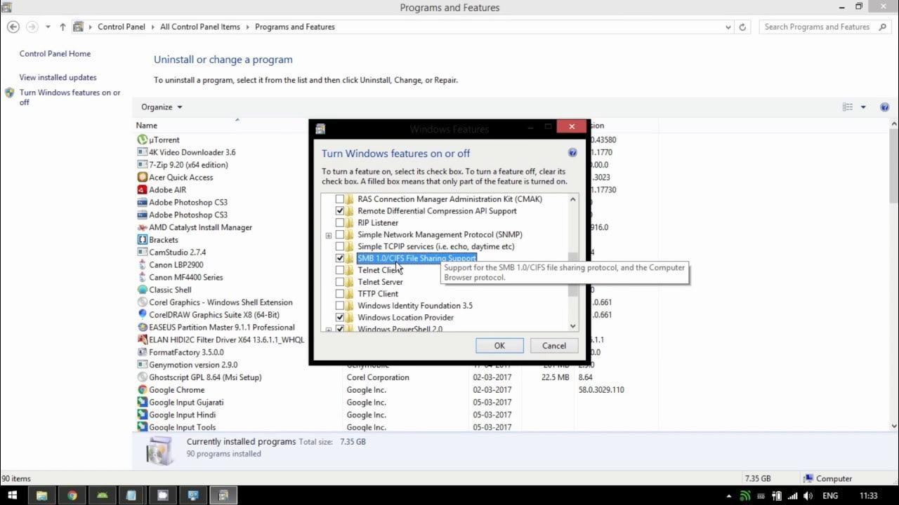 Disable smb v1 in windows to protect your pc against wannacry
