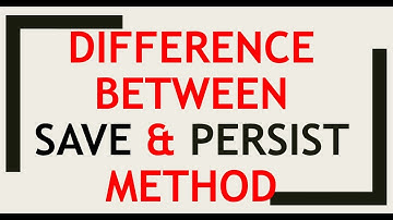 Difference Between save() and persist() method in hibernate | Hibernate #4