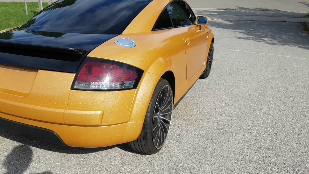 Audi TT vinyl wrapped in Diamond Amber by CKWRAPS YouTube