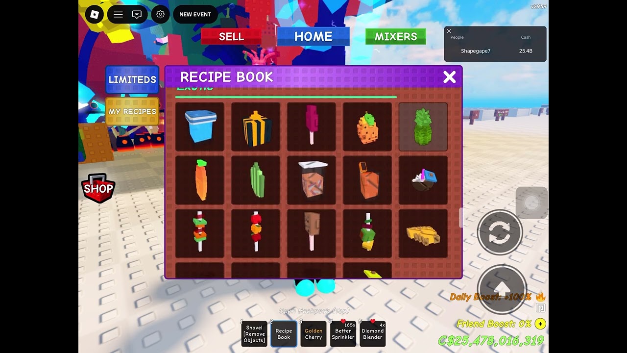 Roblox Grow Anything Index Showcase! #gardening #recipes #combining #fusiongame #fusing #showcase