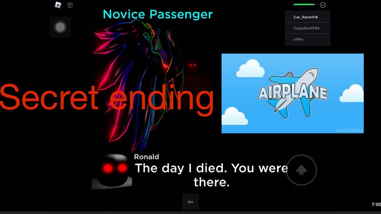Roblox Airplane Secret Ending YouTube 