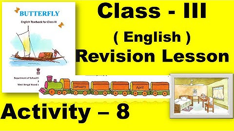 Class 3 Class Three Class III Revision Lesson Activity 8 Answer sloved Butterfly Book West Bengal