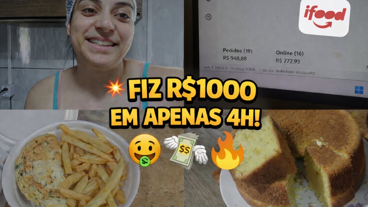 FATUREI R$1000 EM 4H COM DELIVERY DE MARMITEX EM CASA + RECEITA BOLO DE LARANJA CASEIRO
