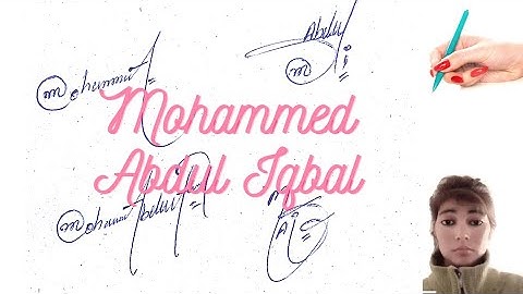 Mohammed Abdul iqbal name signature with arooj