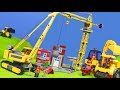 Bagger, Lastwagen, Kran, Truck & Spielzeugautos | Lego Construction Baustelle für Kinder