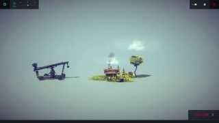 DdCno1Plays: Besiege - How to adjust the Trajectory of Catapult Projectiles