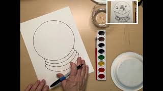 Snow globe in Perspective Part 1 Drawing