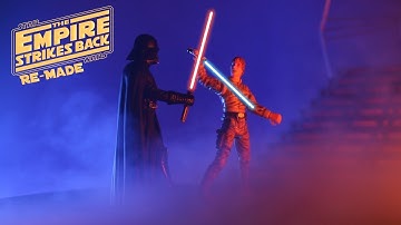 Star Wars: Empire Strikes Back - Luke Vs. Darth Vader - Stop Motion - Re-Made