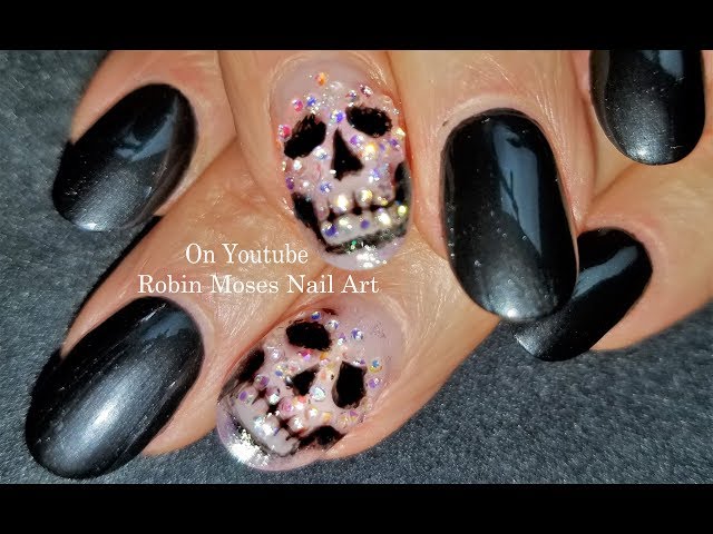 WAH nail art tutorial :: Mexican skulls nail art design step-by-step