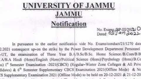 Jammu University Today Big update||1st&6th Semester revised date sheet in(cbcs&non cbcs).