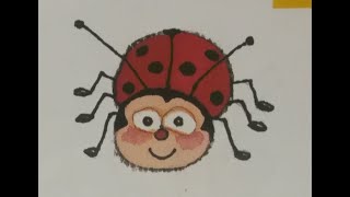 كيفية رسم دعسوقة (خنفساء) للأطفال - How to draw a ladybug for kids