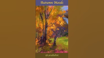 Painting Autumn Trees with Soft Pastels #short