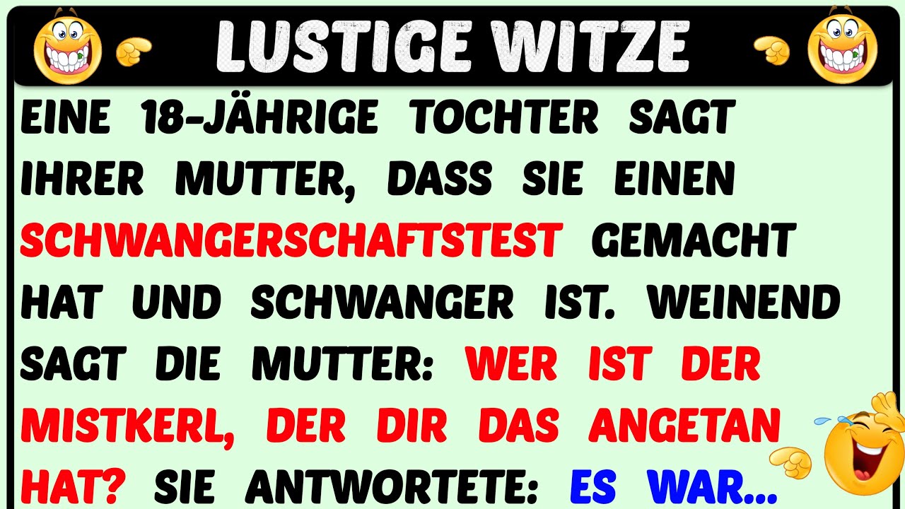 Witz des Tages | Junges Mädchen schwanger – Eltern reagieren überrascht! 🤣 | Lustige Witze Täglich