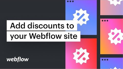 Add discounts in Webflow Ecommerce – Webflow tutorial