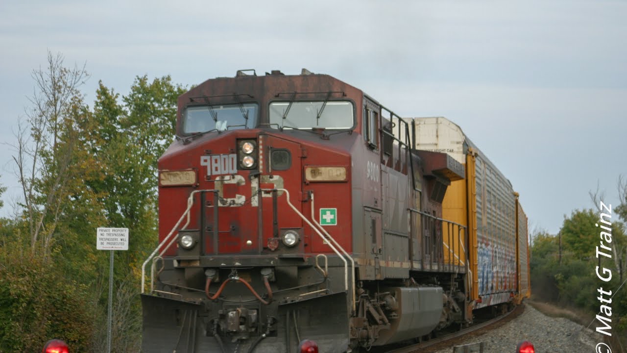 Canadian Pacific's Ugliest AC4400CW: CP 9800 CP 7013 leading a slightly ...