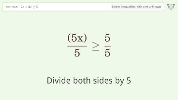 Solving Linear Inequalities: 2x+3x is Greater Than or Equal to 5