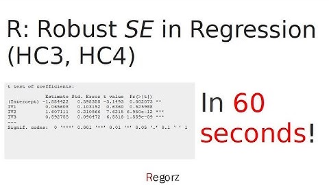 R: Robust Standard Errors for Regression in 60 Seconds (HC3, HC4)