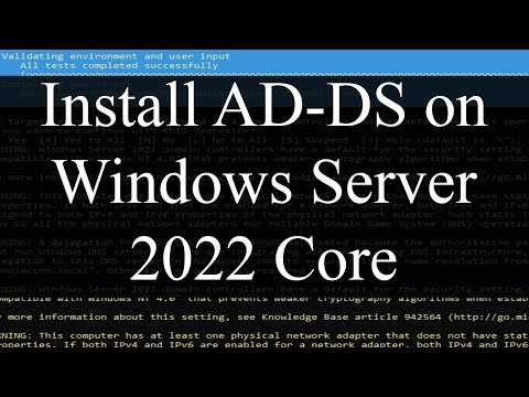 Install Active Directory Domain Controller (AD DS) on Windows Server 2022 Core