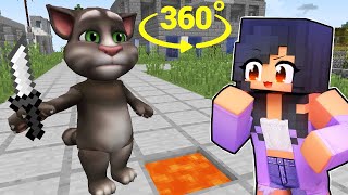 APHMAU saving Friends from TALKING TOM CAT in Minecraft 360°