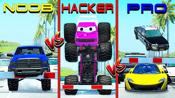 NOOB vs PRO vs HACKER crashes #11 - Beamng drive