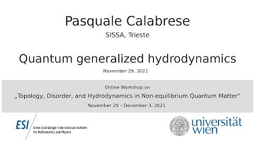 Pasquale Calabrese - Quantum generalized hydrodynamics