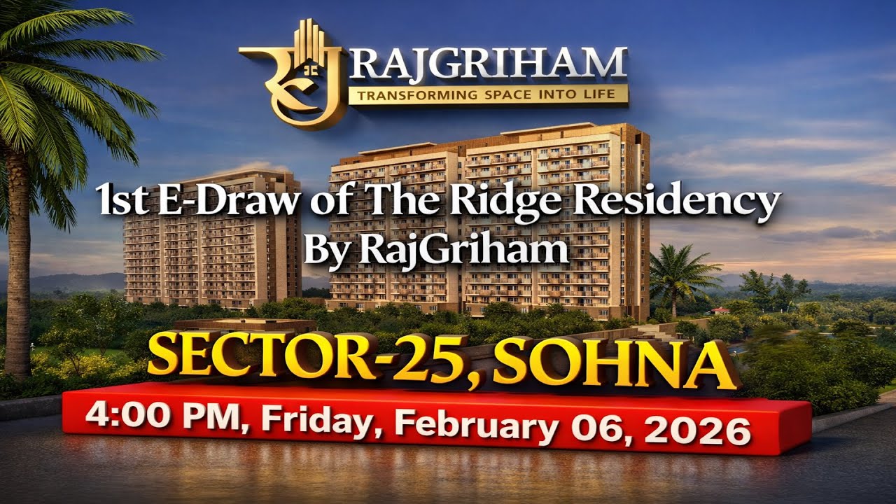 Live E-Draw Result 1st E-Draw of Ridge Residency By RajGriham February 06, 2026 | 4:00 PM, Friday