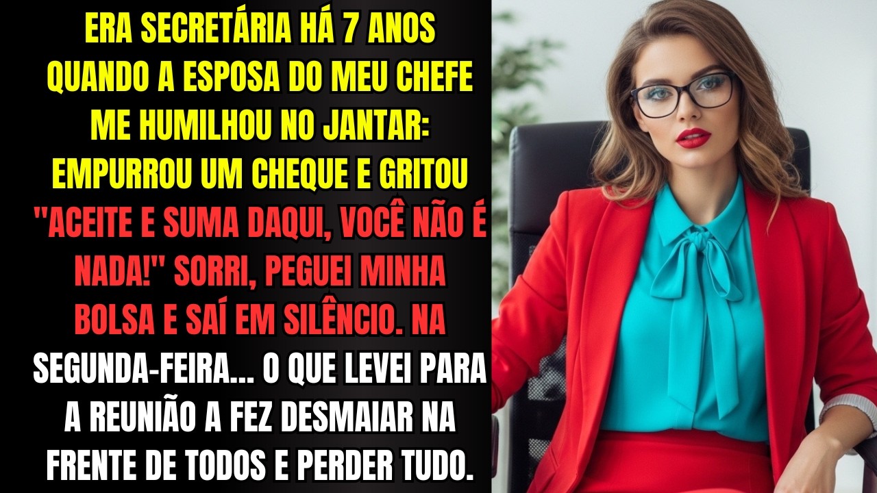 A esposa do chefe me humilhou no jantar. Na reunião seguinte, ela desmaiou ao me ver.