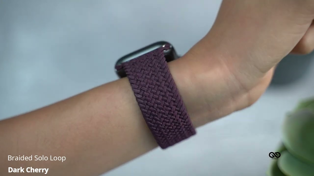 Apple Dark Cherry Braided Solo Loop Band Dark Cherry Braided Solo Loop For Apple Watch 49 (Series  main image 4