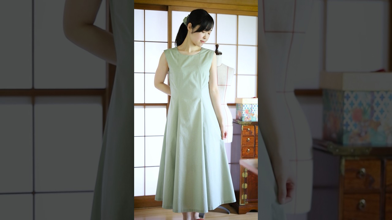 ミントグリーンのワンピース》 #diy #デコパージュ #ハンドメイド 