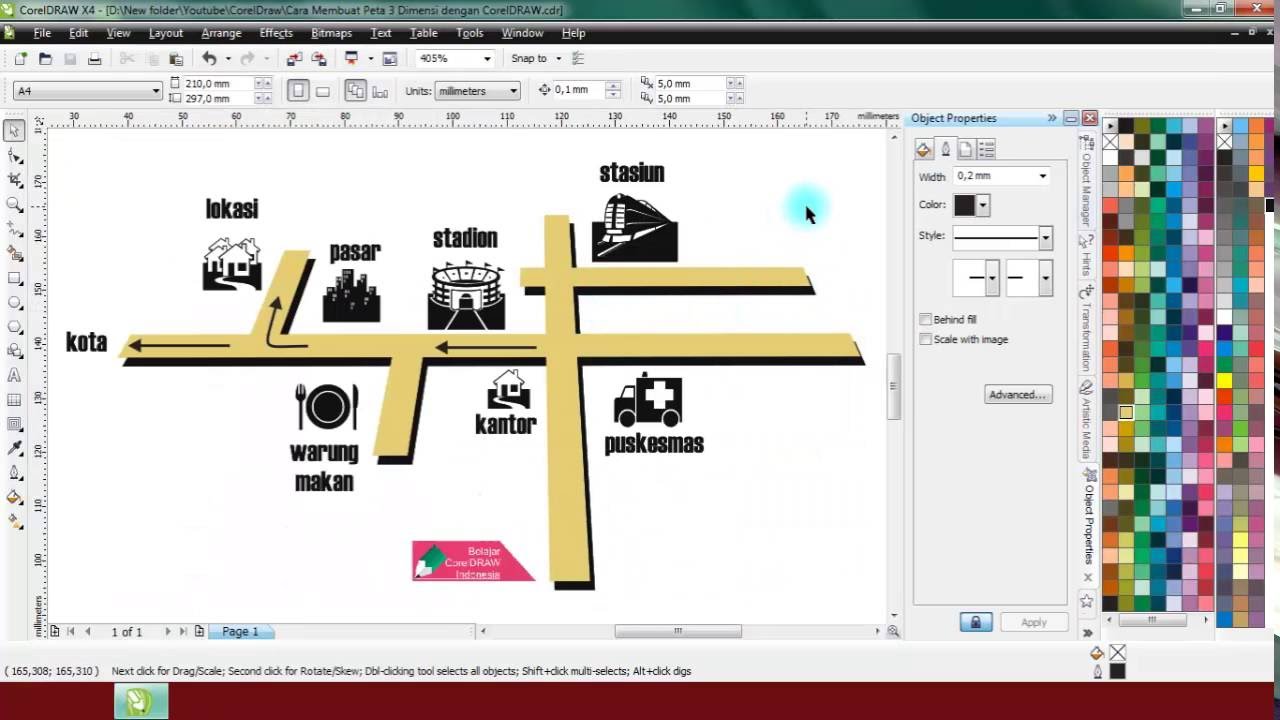 Gambar Bacagi Mudah Mendesain Menggunakan Contour Extrude Corel Draw