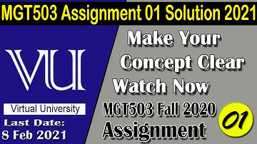 MGT503 Assignment 1 Solution 2021 | MGT503 Fall 2020 | Virtual University | AM Knowledge Official