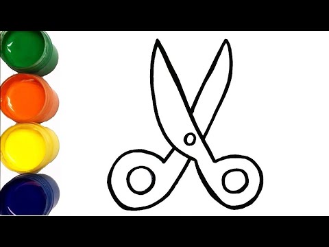 Сурет салу Қайшы | Bolalar qaychi uchun rasm | How to Draw Scissors for Kids