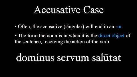 The Nominative and Accusative Cases