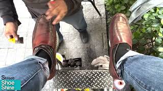 ASMR Shoe Shine Fire Melt the INK on my Shoes