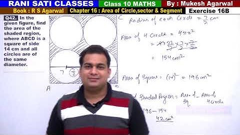 Class 10 Maths (Ex 16B Q42) Area of Circle,Sector & Segment (RS Aggarwal 2019)