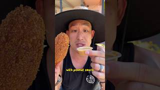 Trying the Pickle CornDog from Downtown Disney