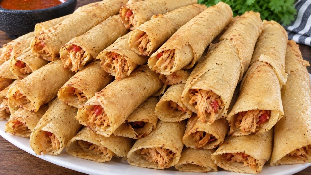 Como Preparar unas Ricas Flautas de Pollo Quedan Doraditas y Deliciosas #recetas #comida #youtube