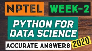 Python for Data Science|| WEEK-2 Quiz assignment Answers 2020||NPTEL||#SKumarEdu