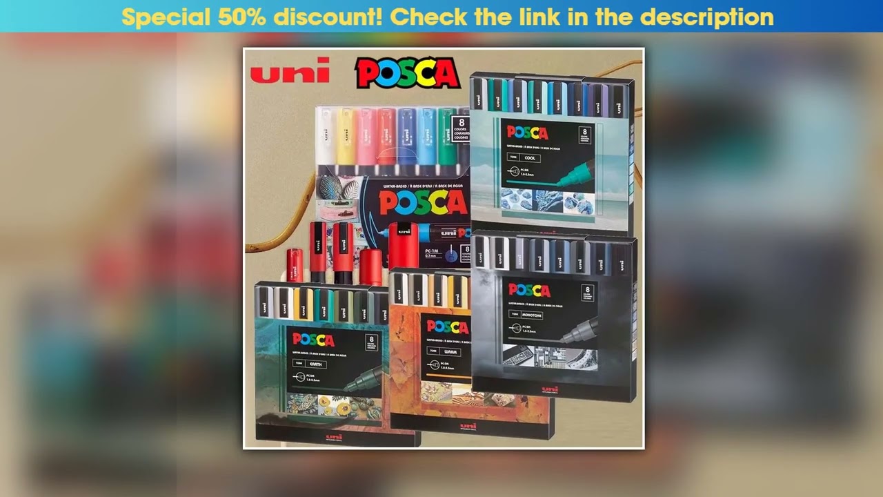 Posca Paint Markers Portable 8pcs Set All Tips Acrylic Art Pens for JournalingShoe