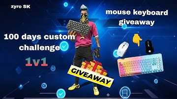 100 Days Custom Challenge 🥇 | Free Fire 1v1 Showdown 💥 | Mouse & Keyboard Giveaway 🎁 #freefire 