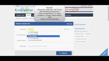 Basic CV search on naukrigulf CV database