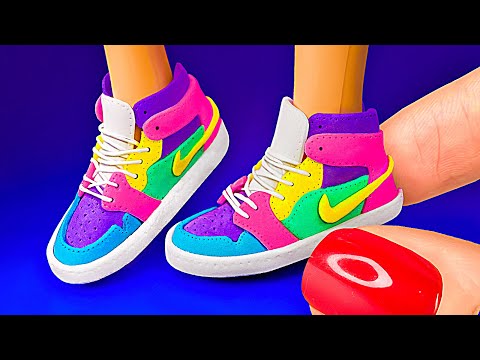 16 DIY-Barbie-Life-Hacks: Wie man Nike-Sneaker für Puppen, Slime-Schuhe und Telefon herstellt