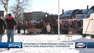 Supporters of former President Donald Trump lined up hours ahead of rally in Rochester