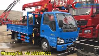 Isuzu 4K-ENGINE boom truck mounted 3 ton Palfinger crane