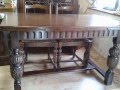 Antique carved dining table,solid oak,extendable,Victorian Antique carved dining table,solid oak,extendable,Victorian