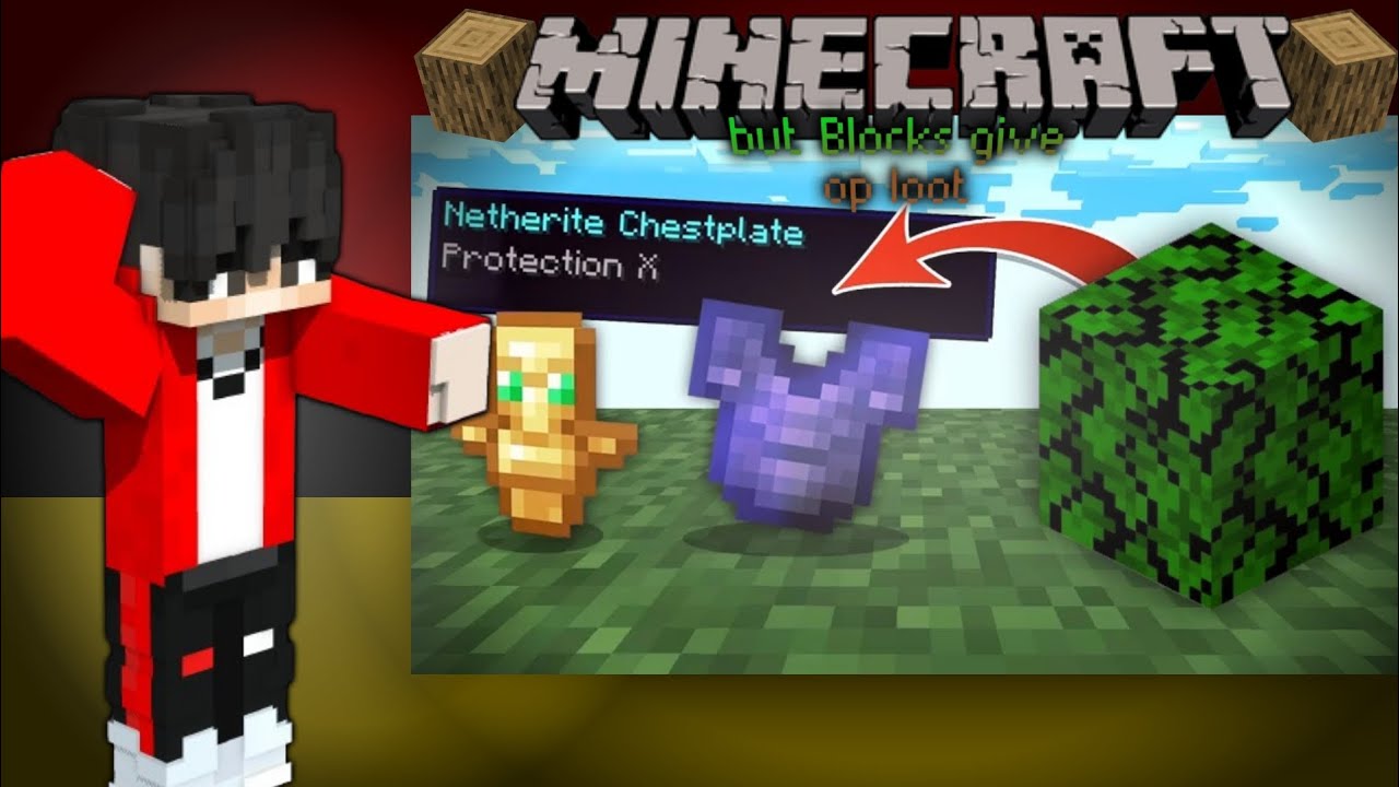 Minecraft But Every Block Drops OP Loot!" - YouTube